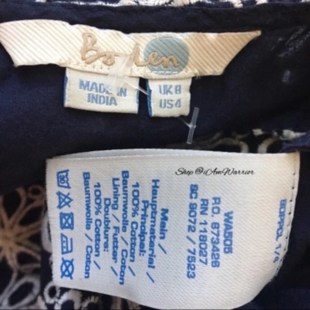 Boden sleeveless navy floral embroidered top *shop@iamwarrior - Picture 9 of 10